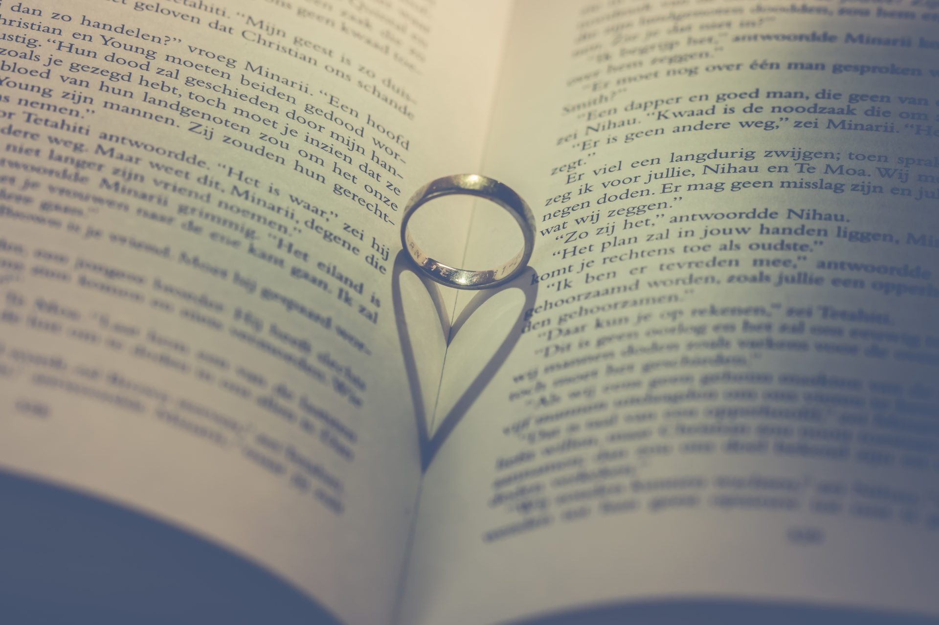Alliances posées sur une bible ouverte